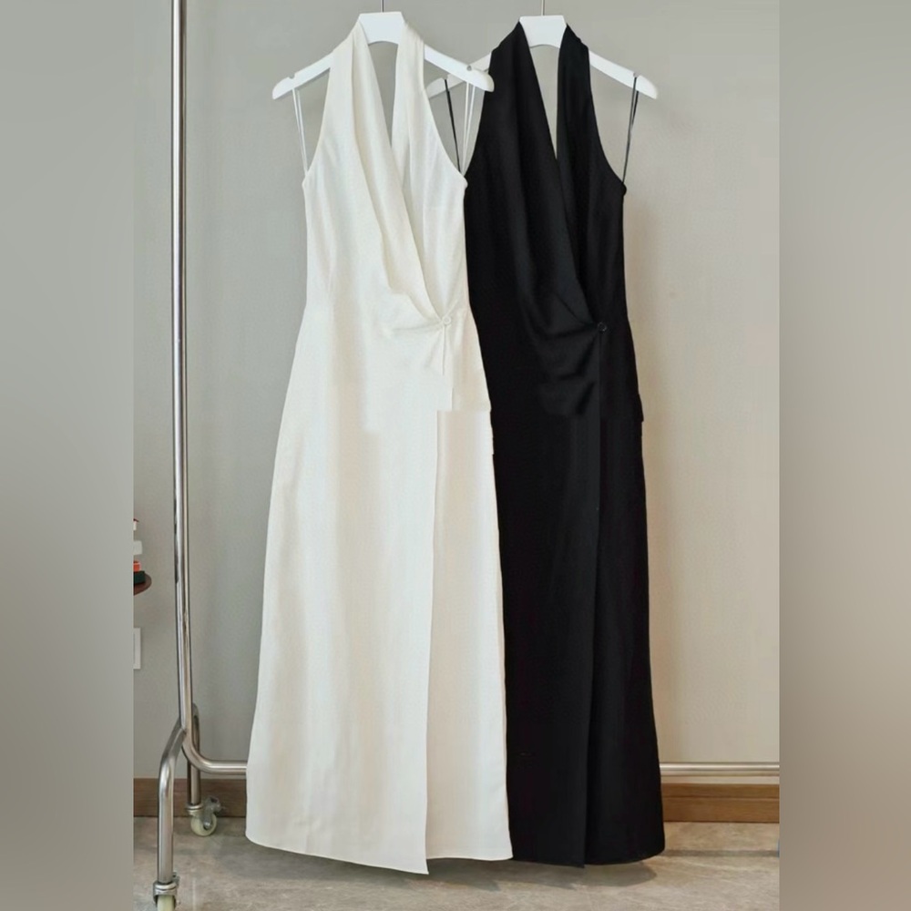 Linen White Women's Dress - Picture 2 of 5